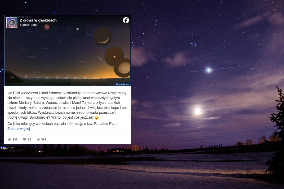 „Układ słoneczny zafunduje nam prawdziwą rewię mody”. Wieczorem warto spojrzeć w niebo