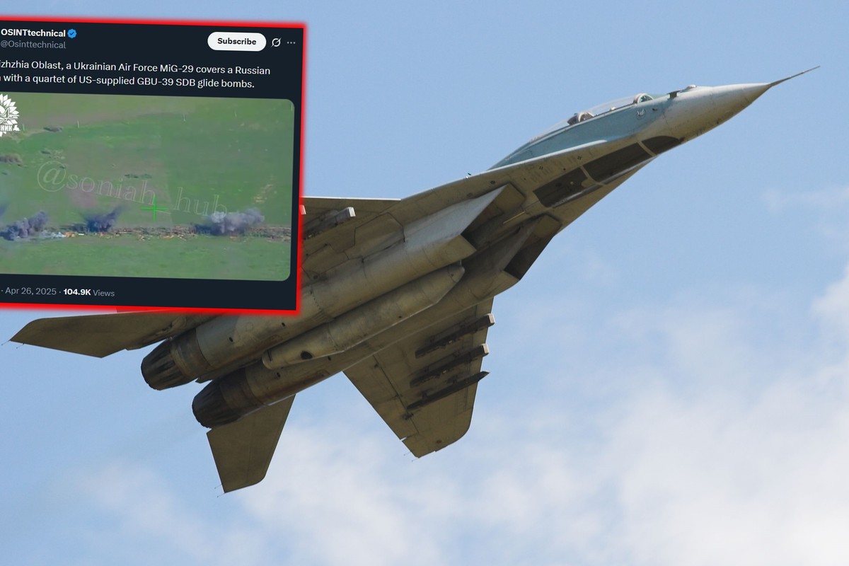 MiG-29 zrobił sieczkę z rosyjskich okopów. Specjalna bomba z USA w akcji