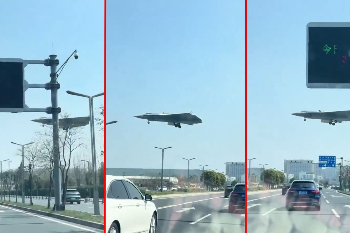 To już przechwałki. Chiński myśliwiec lata nad autostradą [WIDEO]