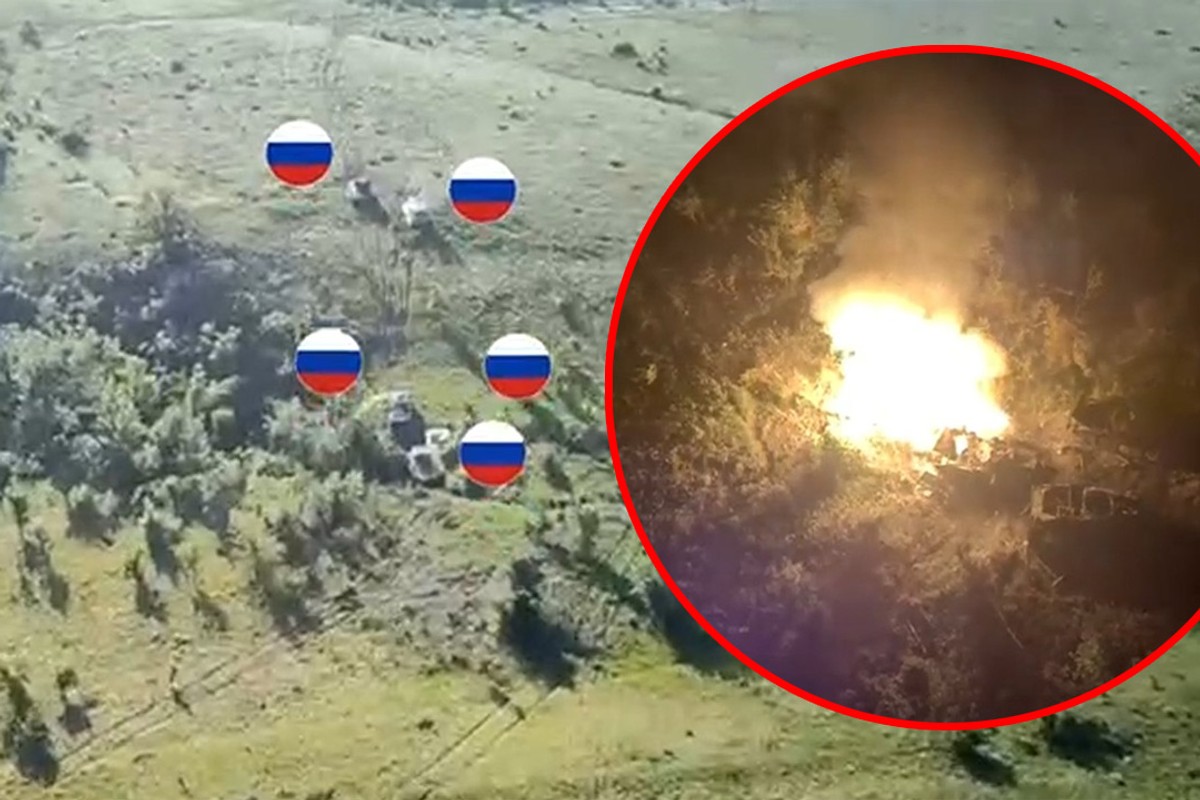 Armia Putina w pułapce. Rosyjska kolumna pancerna obrócona w pył [WIDEO]